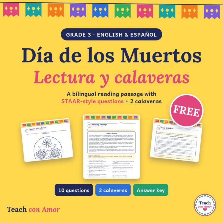 Cover of the free Día de los Muertos reading passage